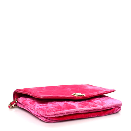 Chanel Velvet Quilted Boy Wallet On Chain WOC Fuchsia 4 of 15