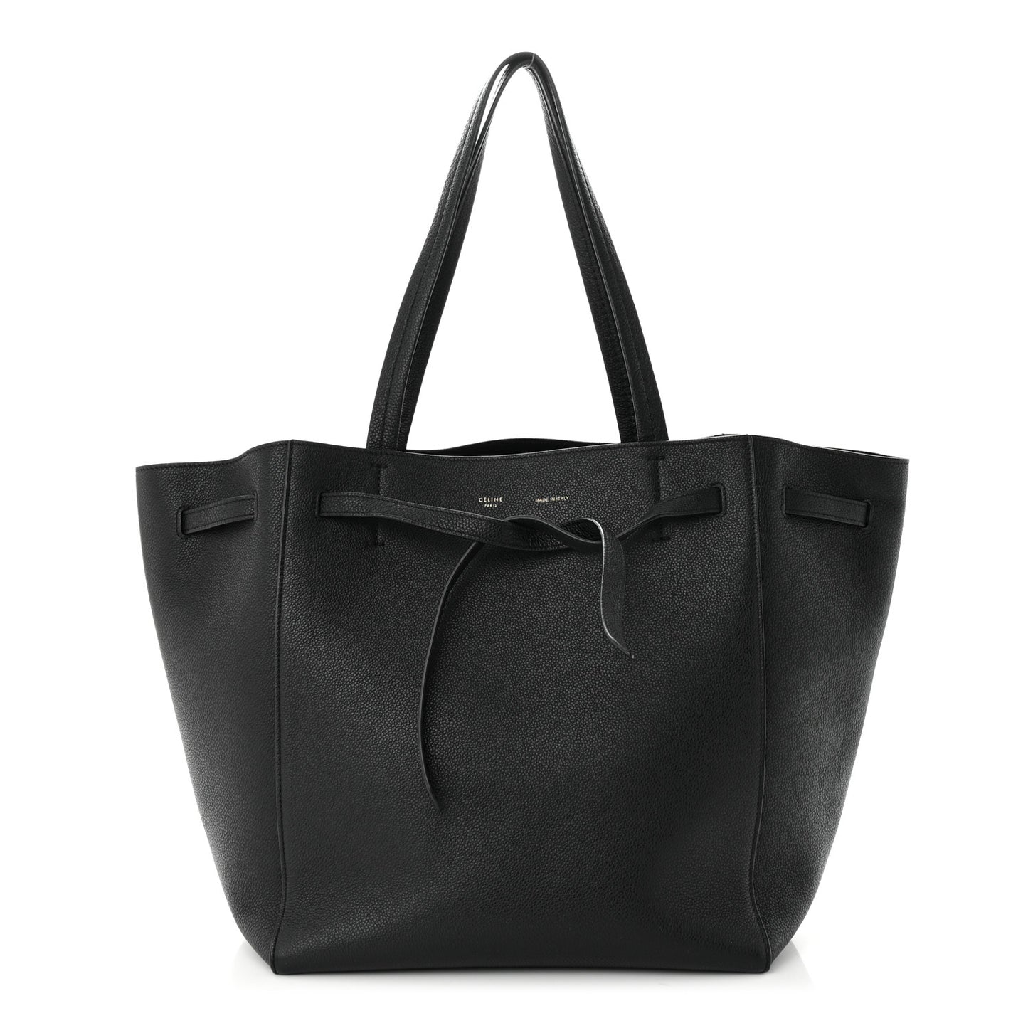 Soft Grained Calfskin Small Belt Cabas Phantom Black