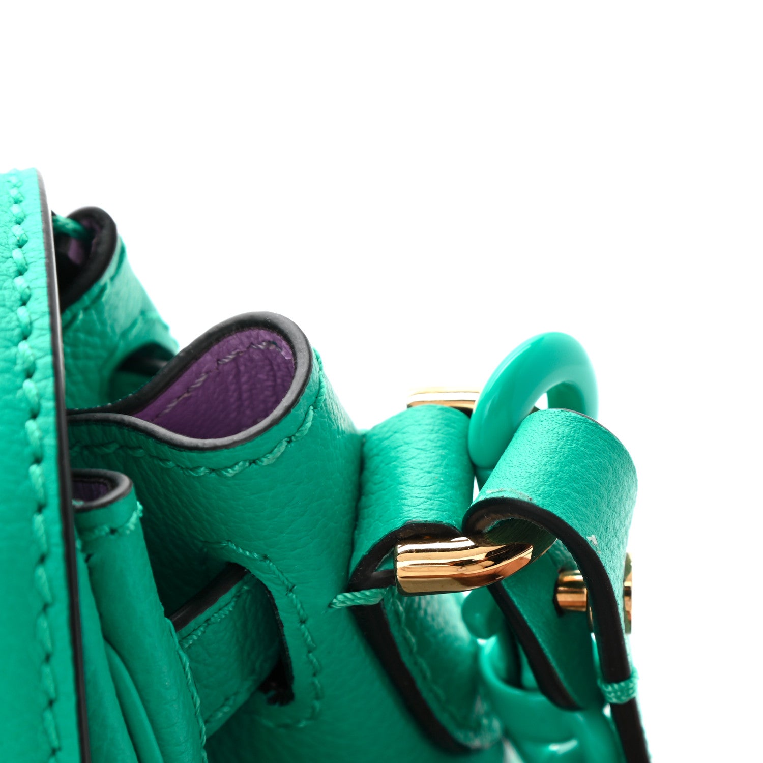Versace Grained Calfskin Small La Medusa Top Handle Bag Turquoise 11 of 12