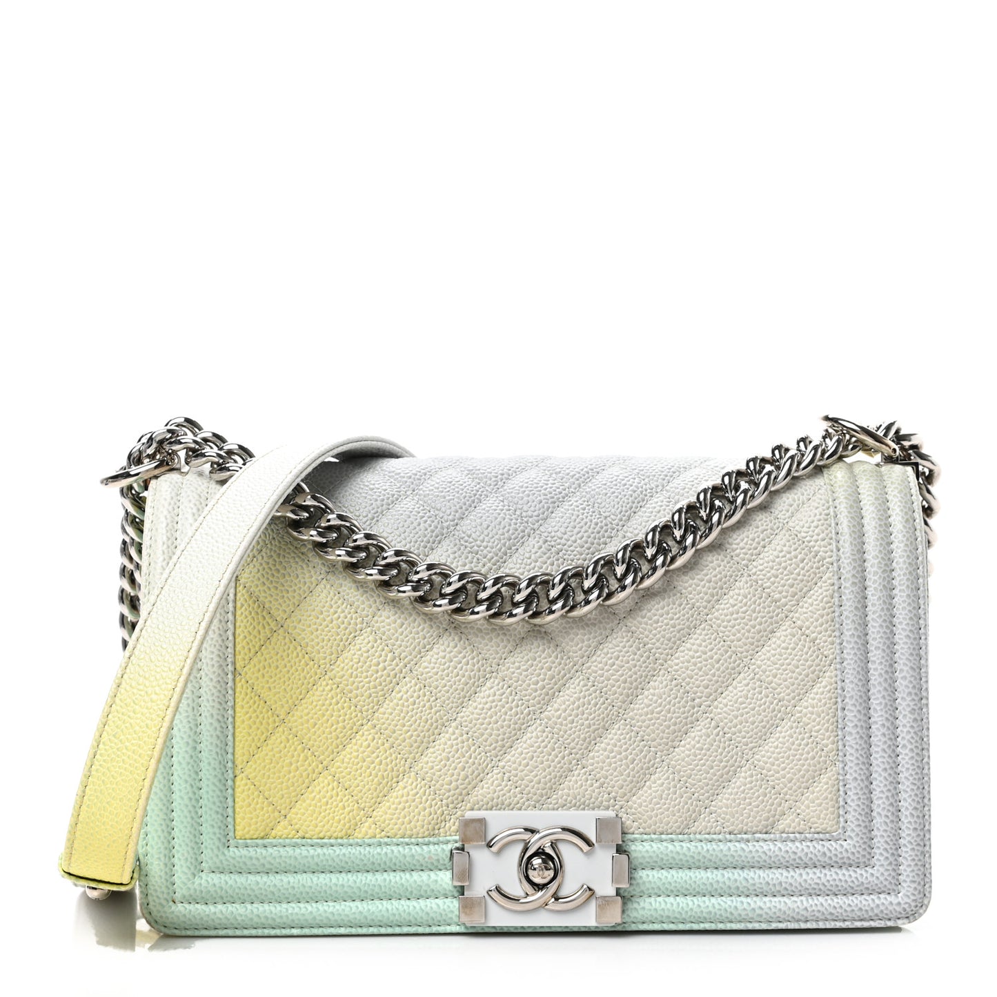Caviar Quilted Medium Cuba Rainbow Boy Flap Multicolor