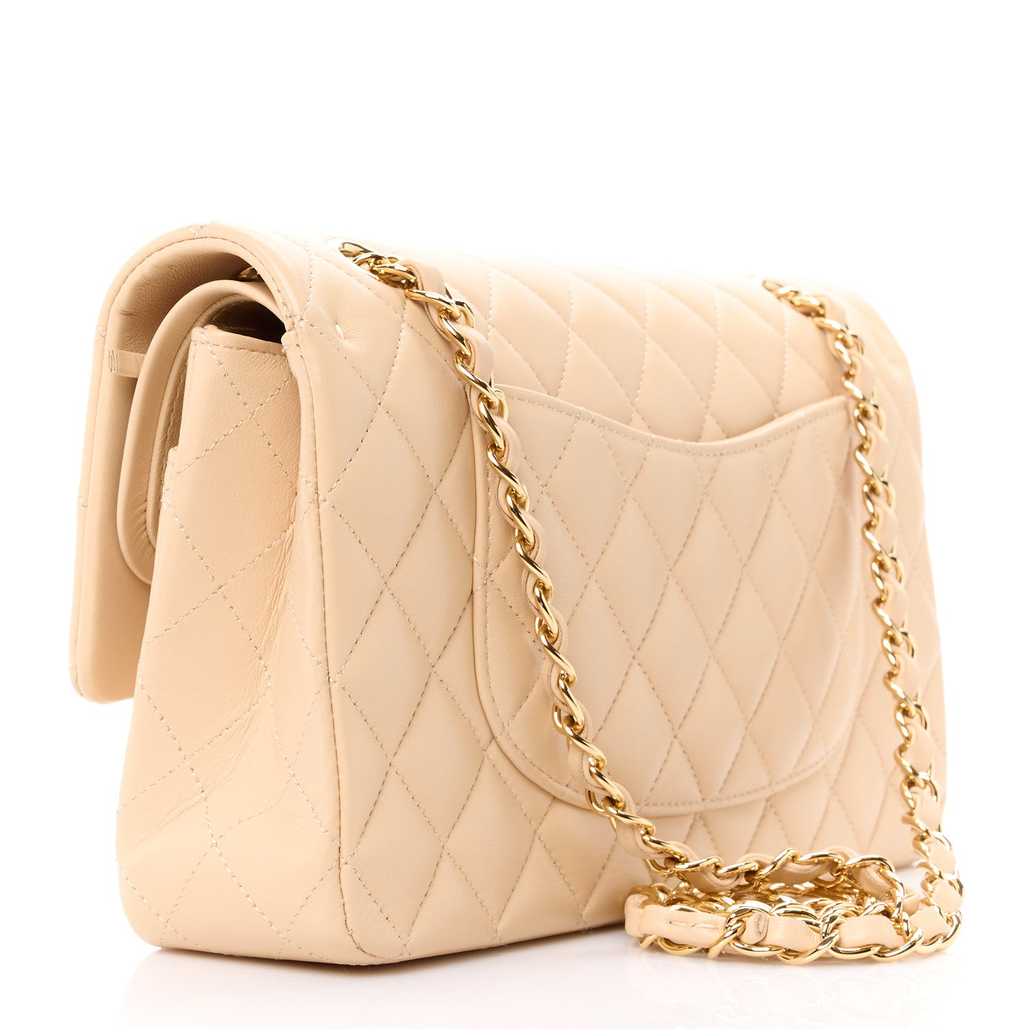 Chanel Lambskin Quilted Medium Double Flap Beige 3 of 13