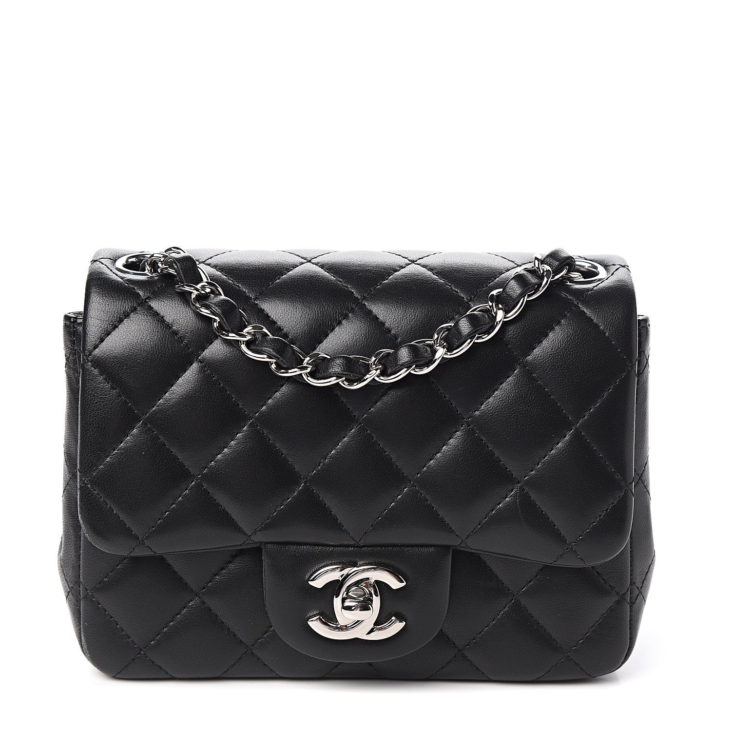 Chanel Lambskin Quilted Mini Square Flap Black 1 of 13
