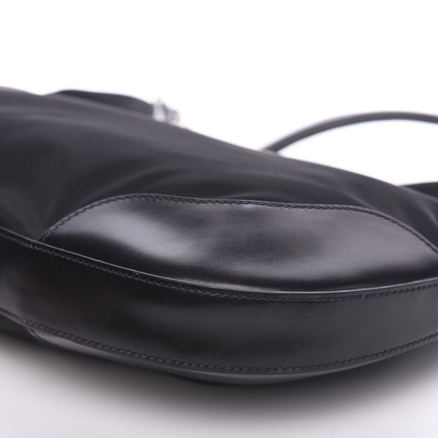 Prada Tessuto Nylon Calfskin Chain Shoulder Bag Black 9 of 11