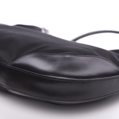 Prada Tessuto Nylon Calfskin Chain Shoulder Bag Black 9 of 11