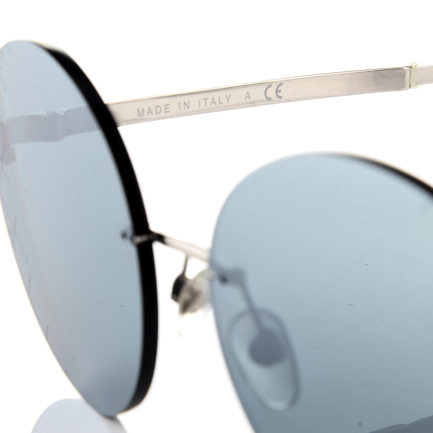 Metal Rimless Round Sunglasses 4216 Silver