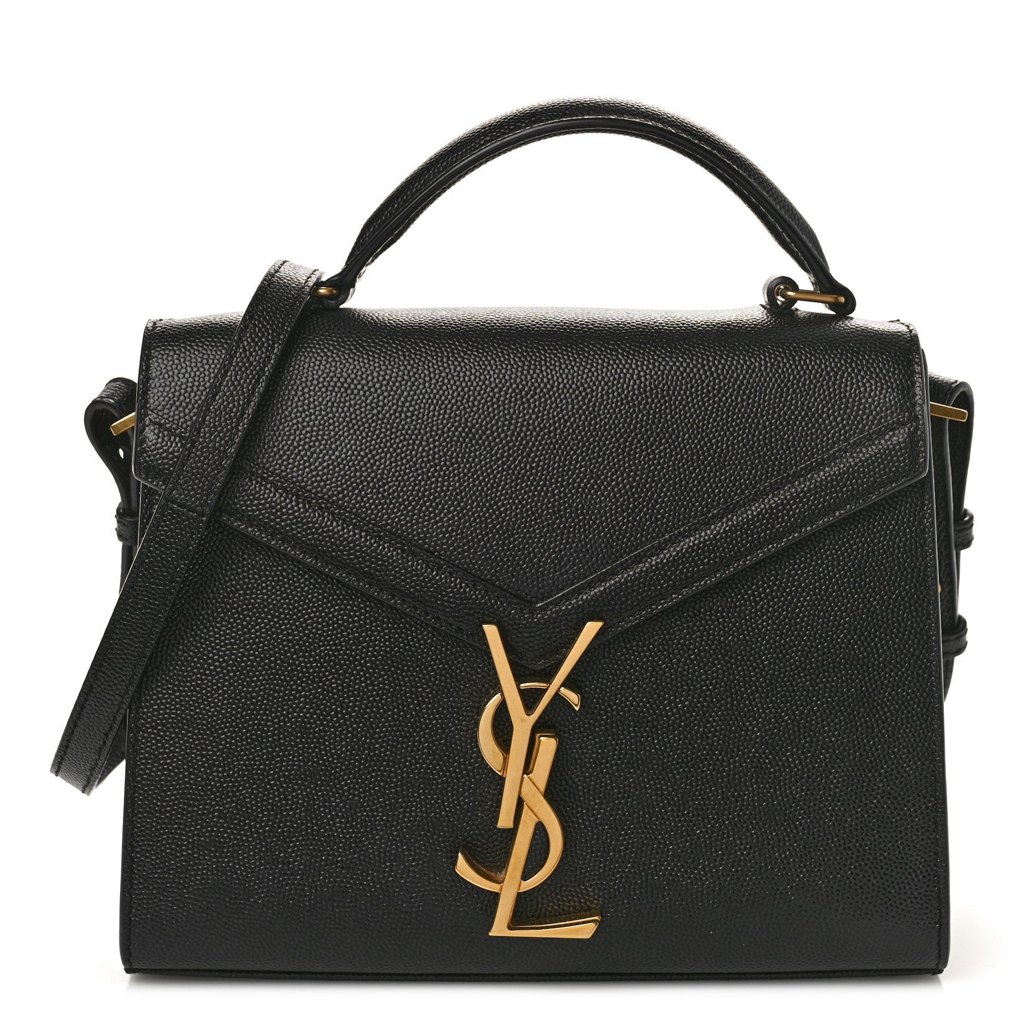 Saint Laurent Grain de Poudre Mini Classic Monogram Cassandra Top Handle Black 1 of 8
