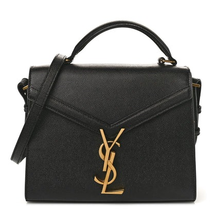 Saint Laurent Grain de Poudre Mini Classic Monogram Cassandra Top Handle Black 1 of 8