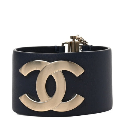Chanel Calfskin CC Wide Cuff M Navy 1 of 4