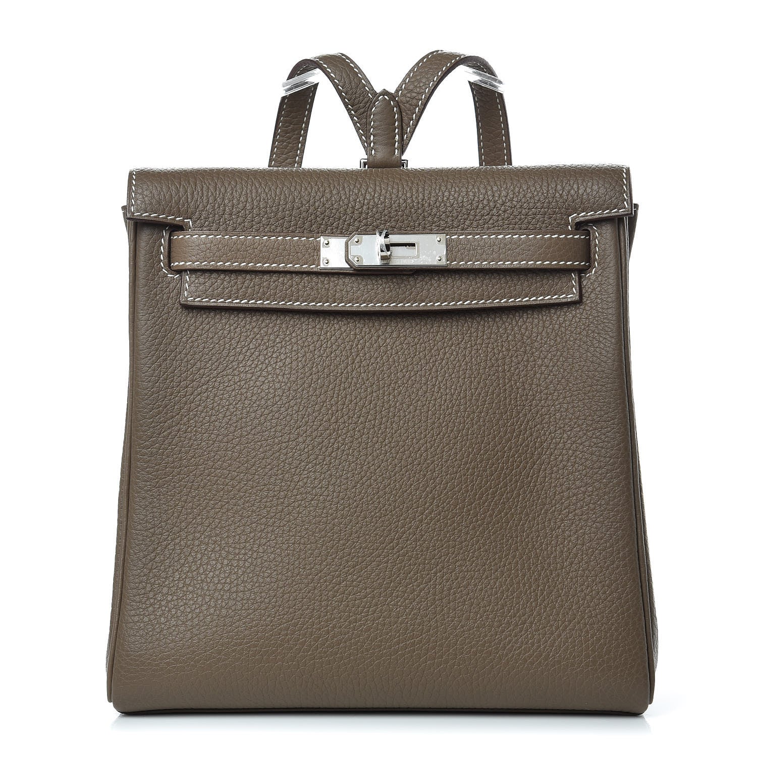 Hermes Taurillon Clemence Kelly Ado Backpack Etoupe 1 of 21