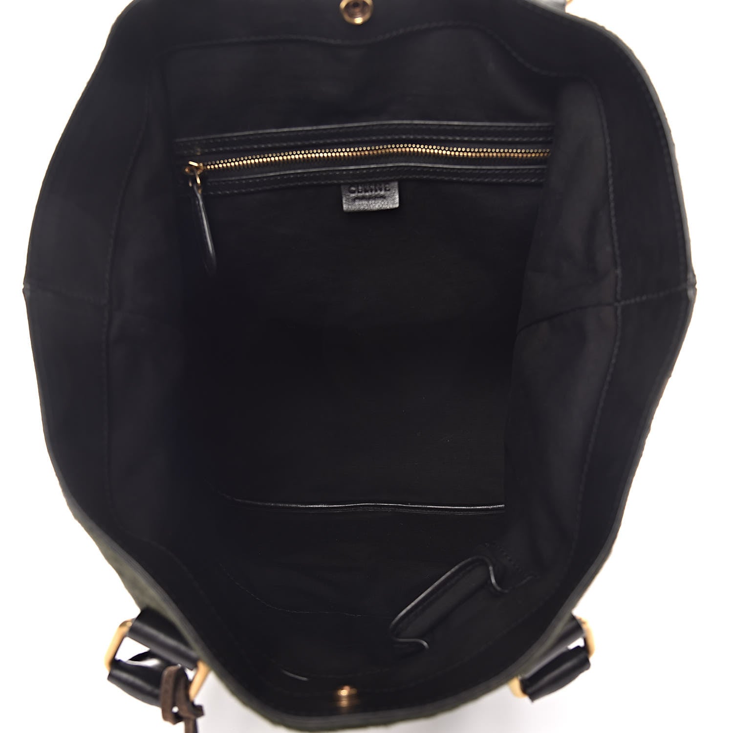 Celine Pony Hair Racer Stripe Tote Green 5 of 17