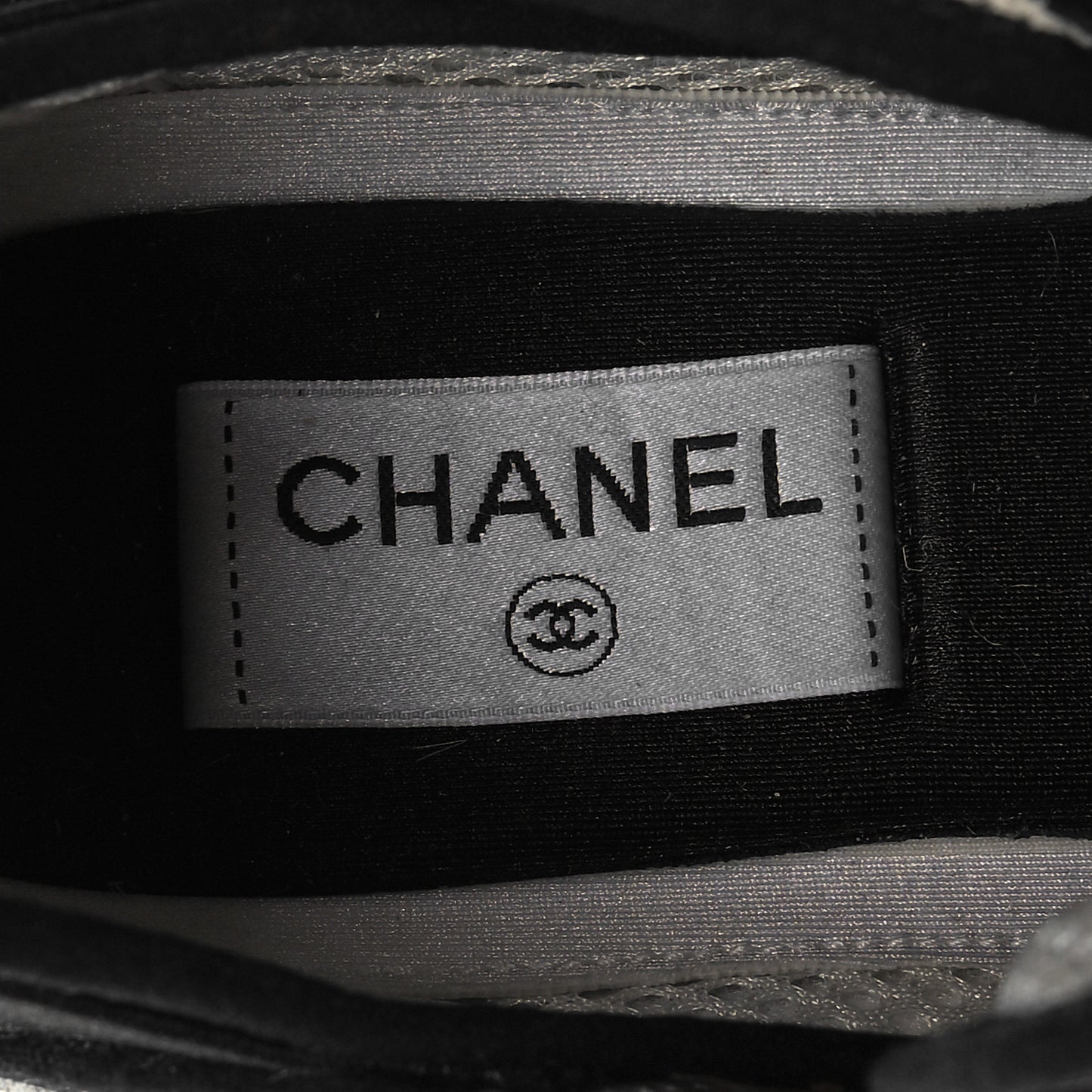 Velvet Calfskin Mixed Fibers CC Sneakers 37.5 Ivory Black