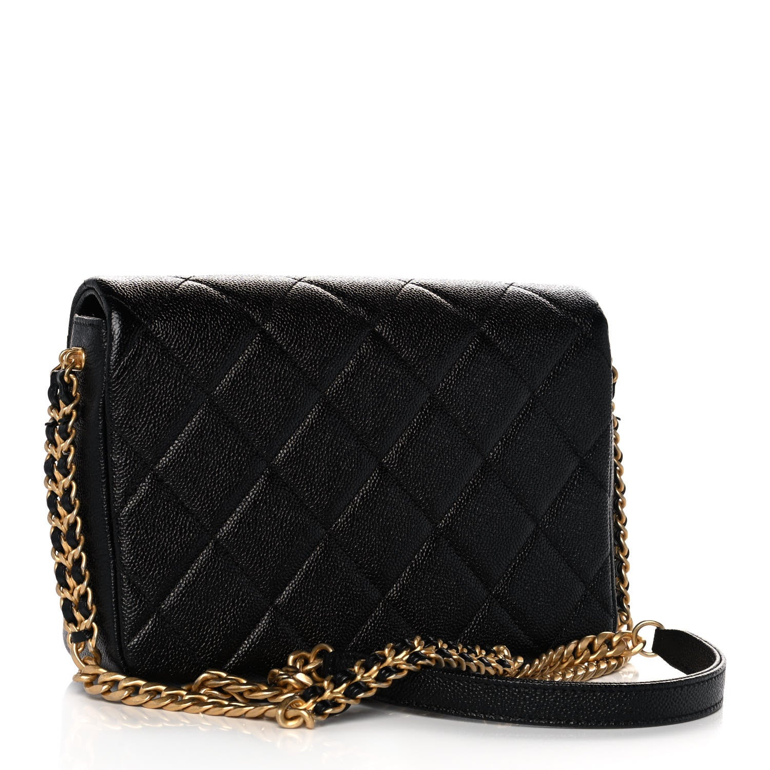 Chanel Shiny Caviar Quilted Small Chain Melody Flap Black 3 of 13