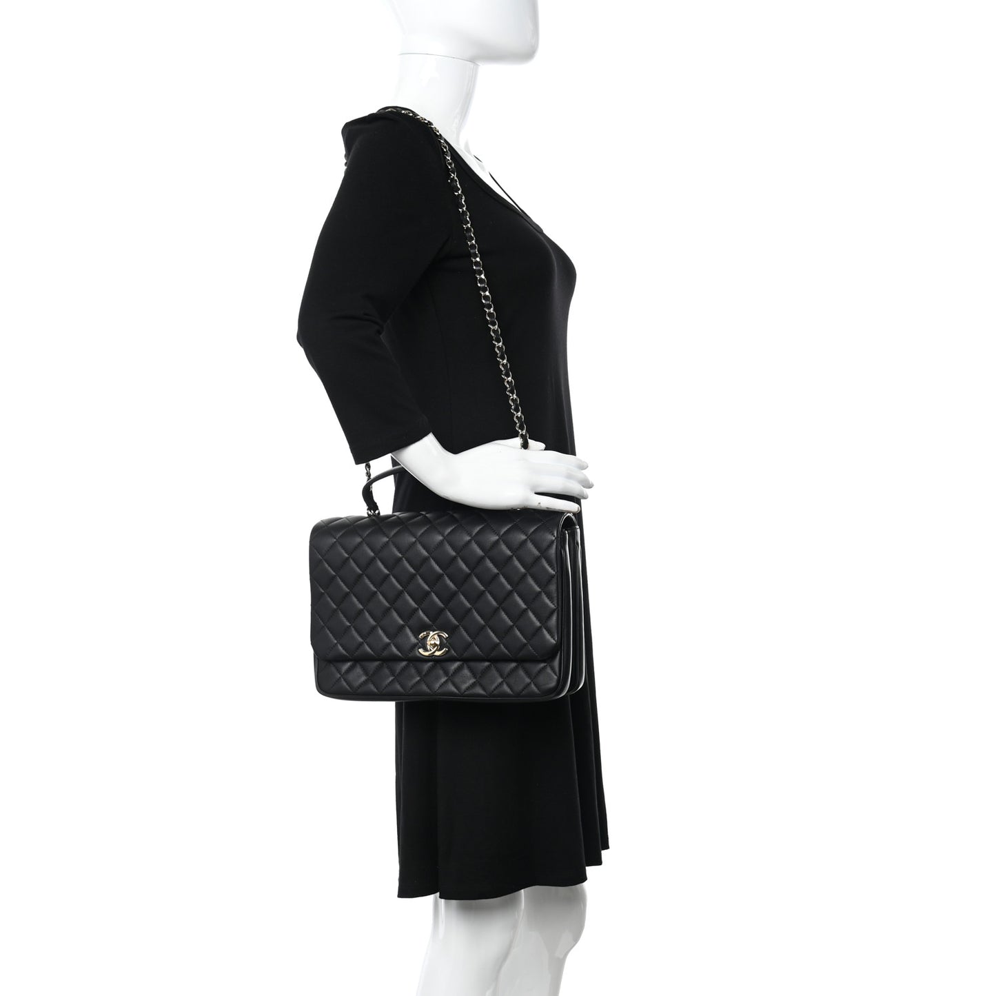 Lambskin Quilted Medium Citizen Chic Flap Black
