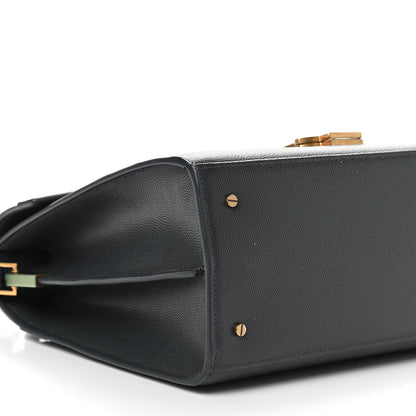 Saint Laurent Grain de Poudre Medium Classic Monogram Cassandra Top Handle Dark Smog 5 of 8