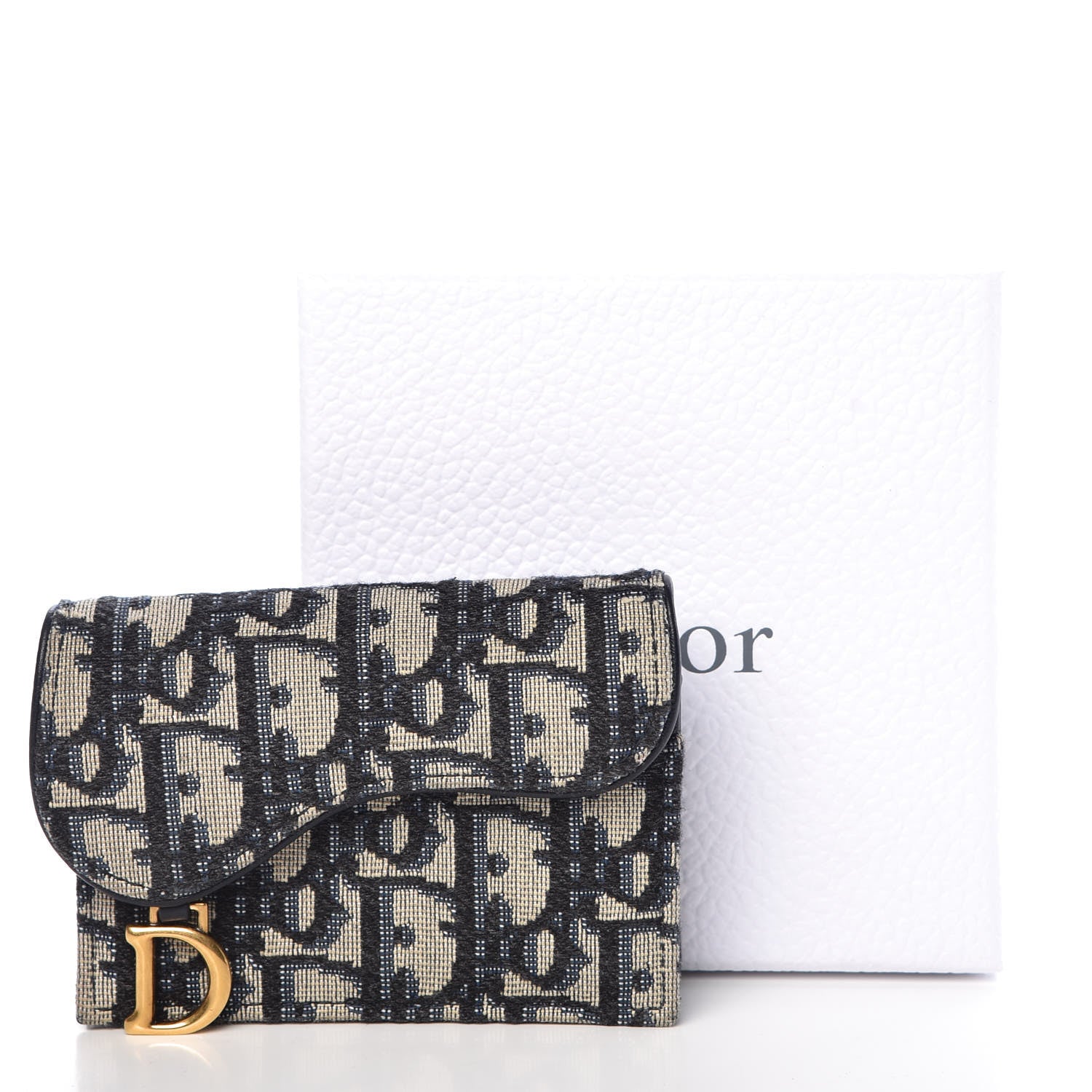 Christian Dior Oblique Saddle Card Holder Blue 8 of 8