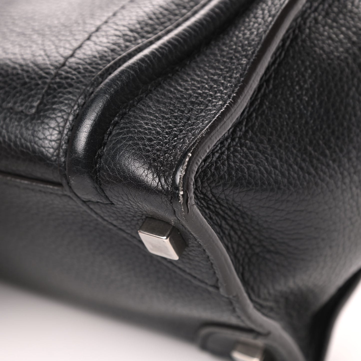 Drummed Calfskin Micro Luggage Black