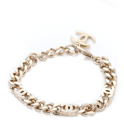 Chanel Enamel Metal CC Chain Bracelet Gold White 1 of 6