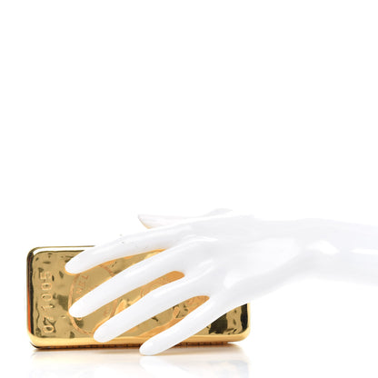 Chanel Hammered Metal Gold Bar Clutch 2 of 9
