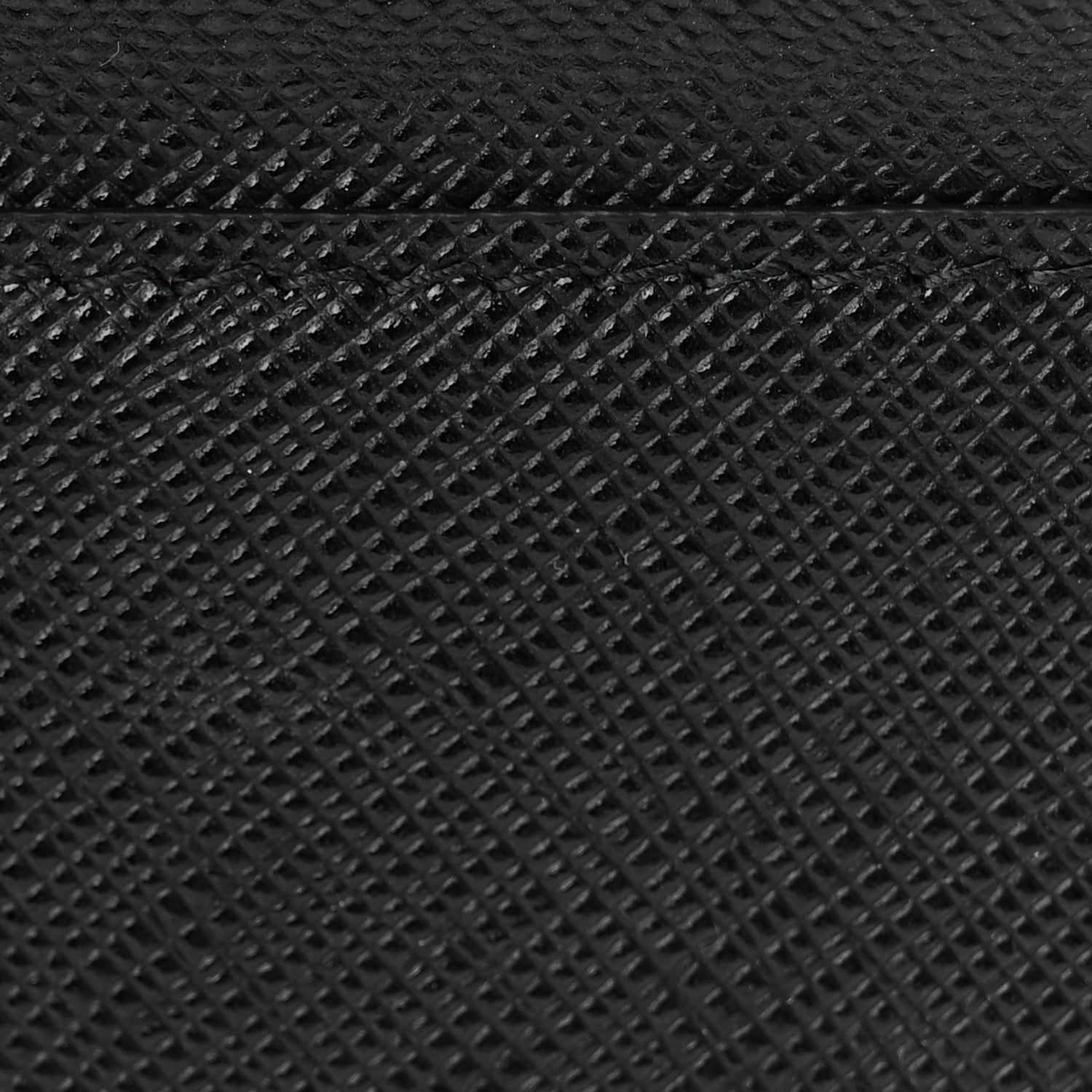 Prada Saffiano Metal Card Holder Compact Wallet Black 7 of 10
