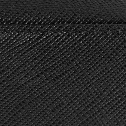 Prada Saffiano Metal Card Holder Compact Wallet Black 7 of 10