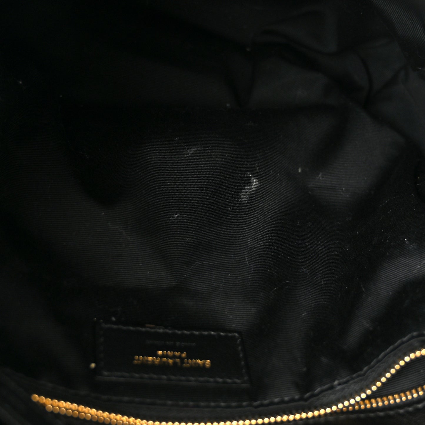 Lambskin Quilted Medium Loulou Puffer Monogram Chain Satchel Black