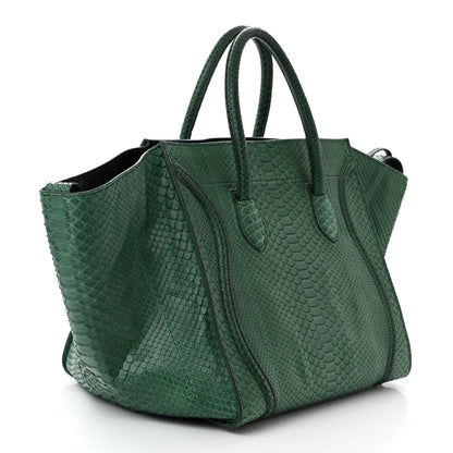Celine Snakeskin Medium Phantom Luggage Green 3 of 11