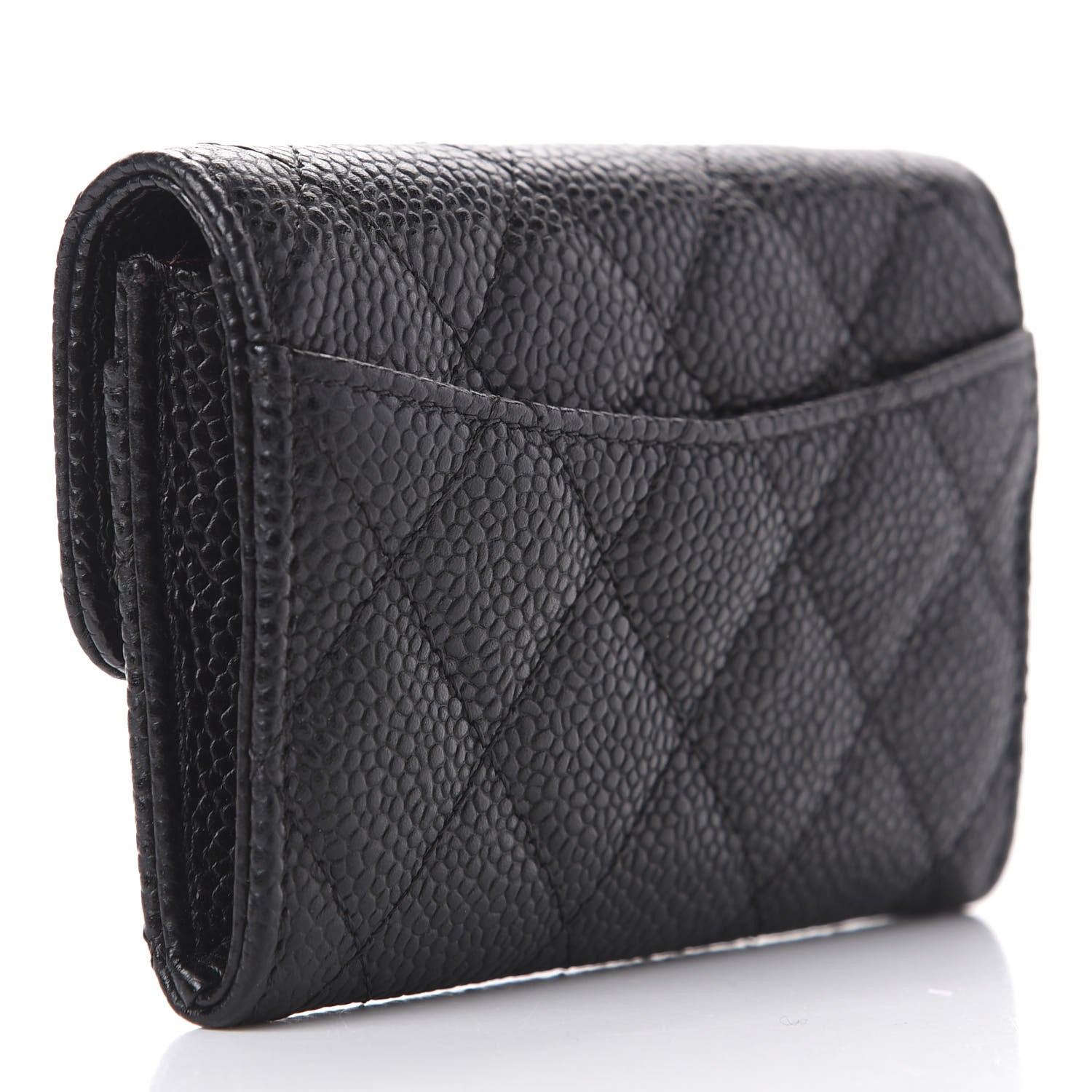 Chanel Caviar Quilted Flap Card Holder Wallet Black 3 of 10