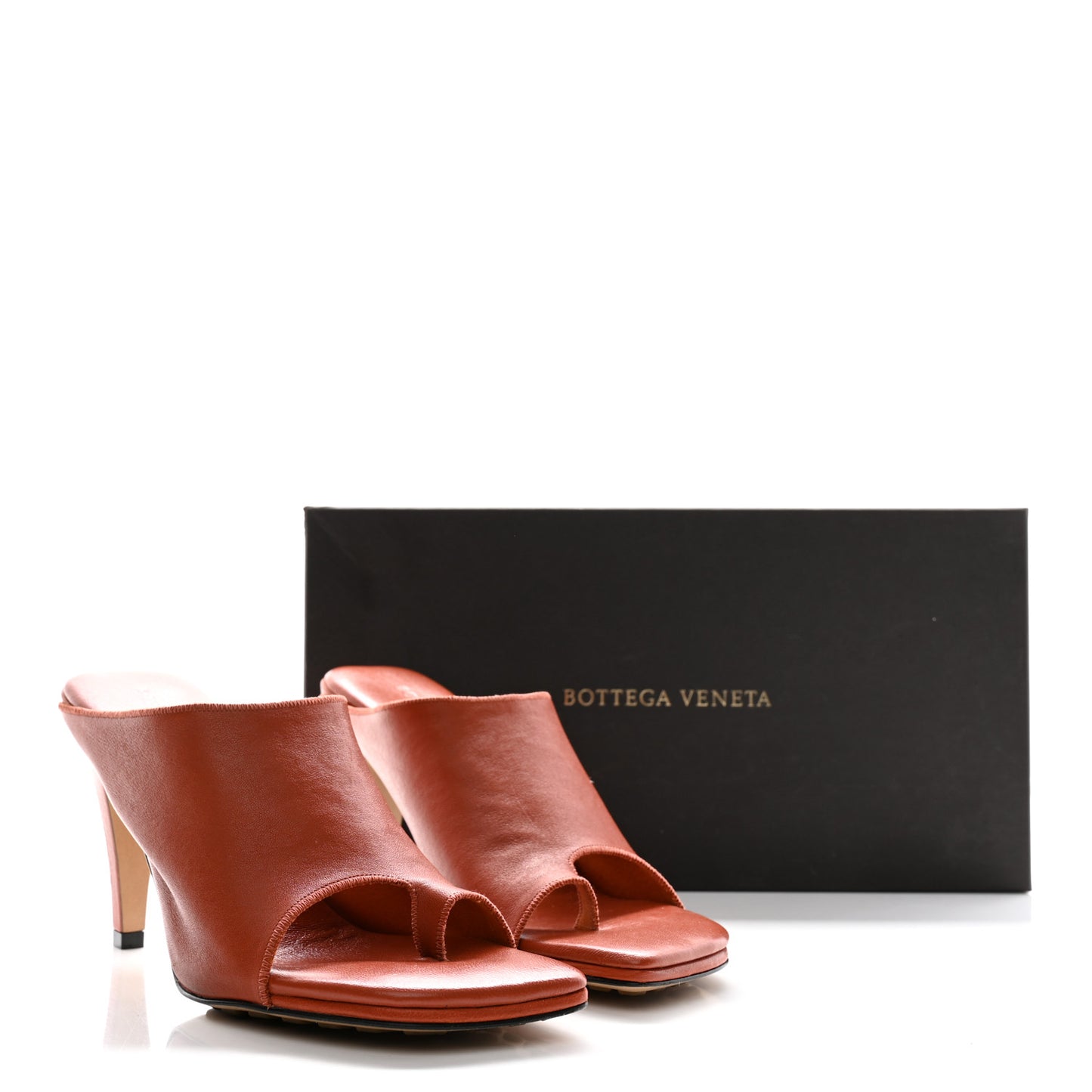 Nappa Square Toe Slip-On Mule Sandals 36 Red