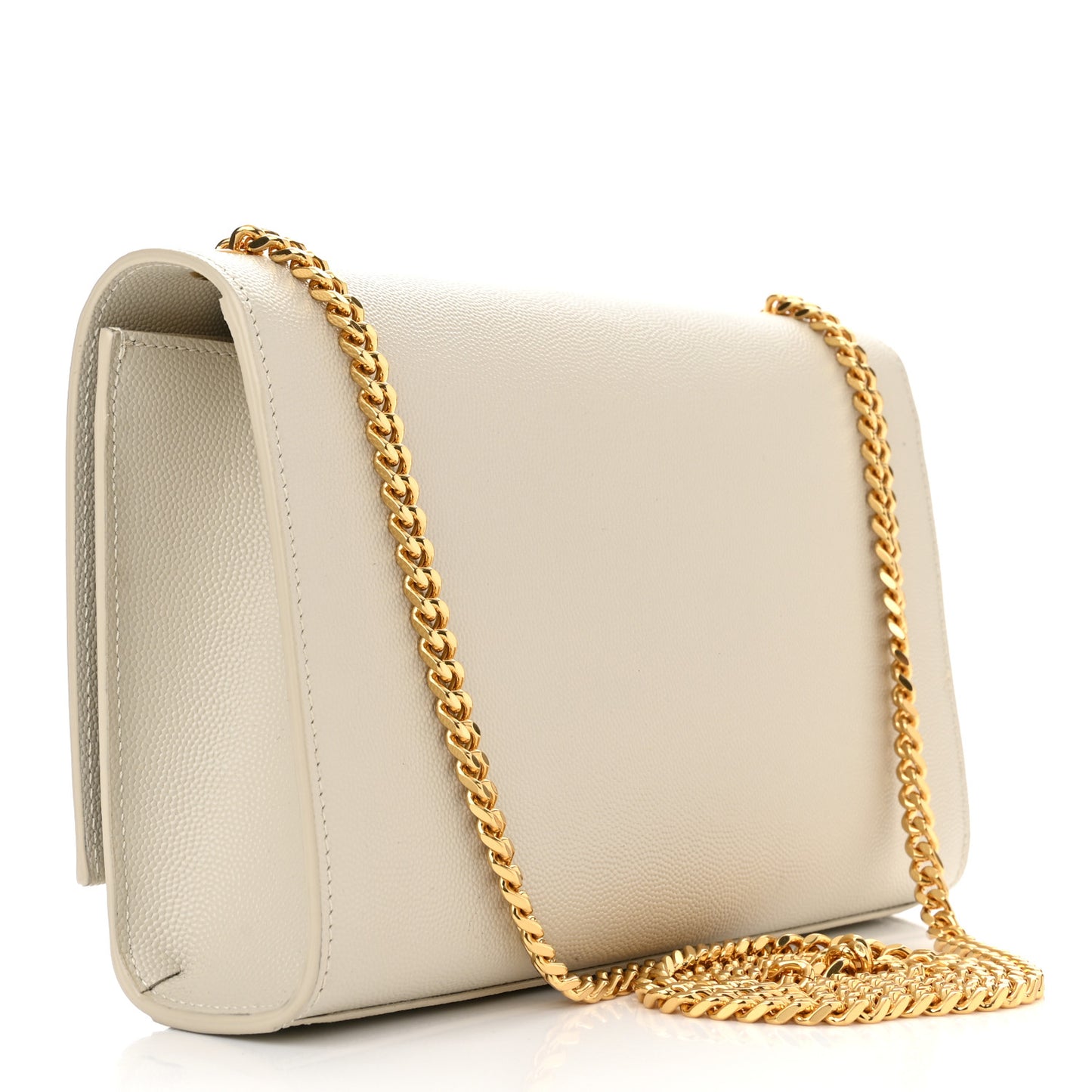 Grain De Poudre Calfskin Medium Classic Monogram Kate Tassel Satchel Crema Soft