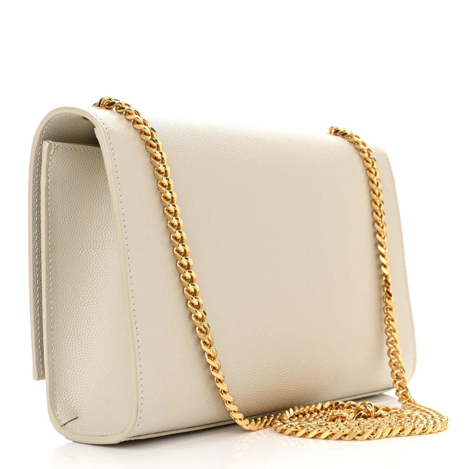 Saint Laurent Grain De Poudre Calfskin Medium Classic Monogram Kate Tassel Satchel Crema Soft 3 of 11