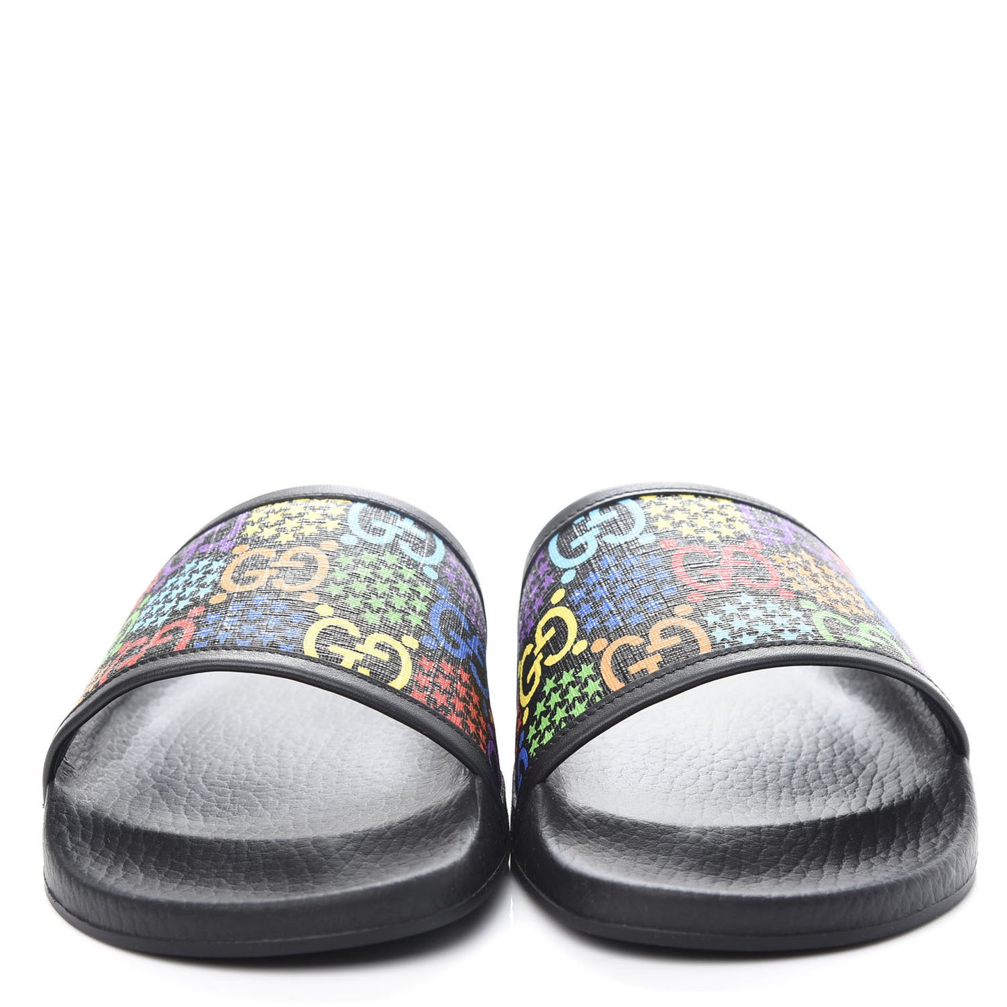 GG Supreme Monogram Psychedelic Slide Sandals 40 Black Multicolor