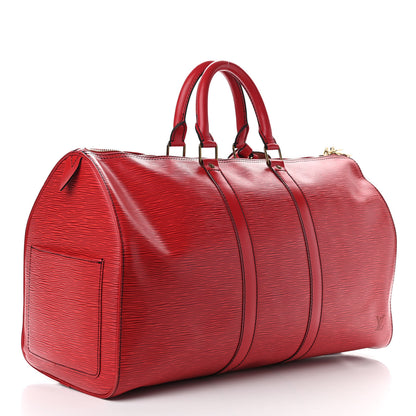 Louis Vuitton Epi Keepall 45 Castillan Red 3 of 12