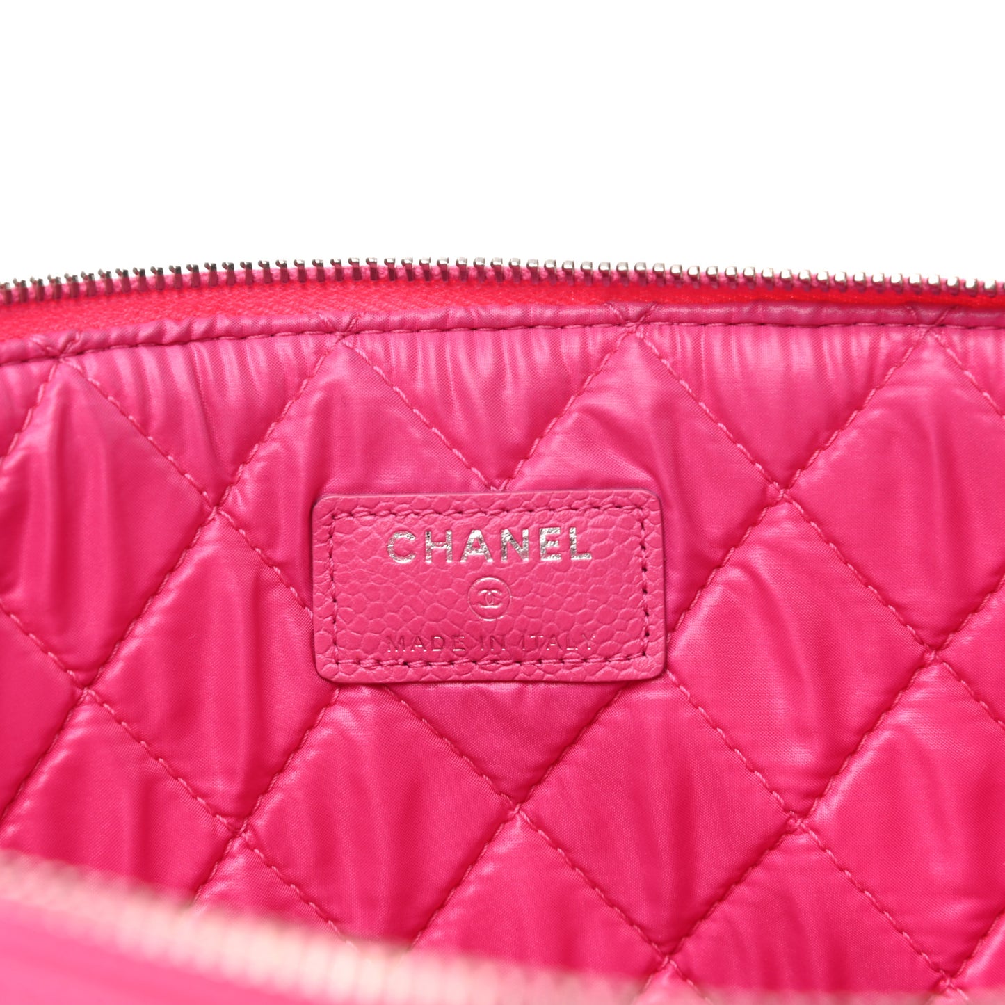 Caviar Quilted Large Cosmetic Case Pink