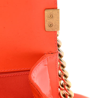 Chanel Patent Calfskin Quilted Small Boy Flap Orange 16 of 25