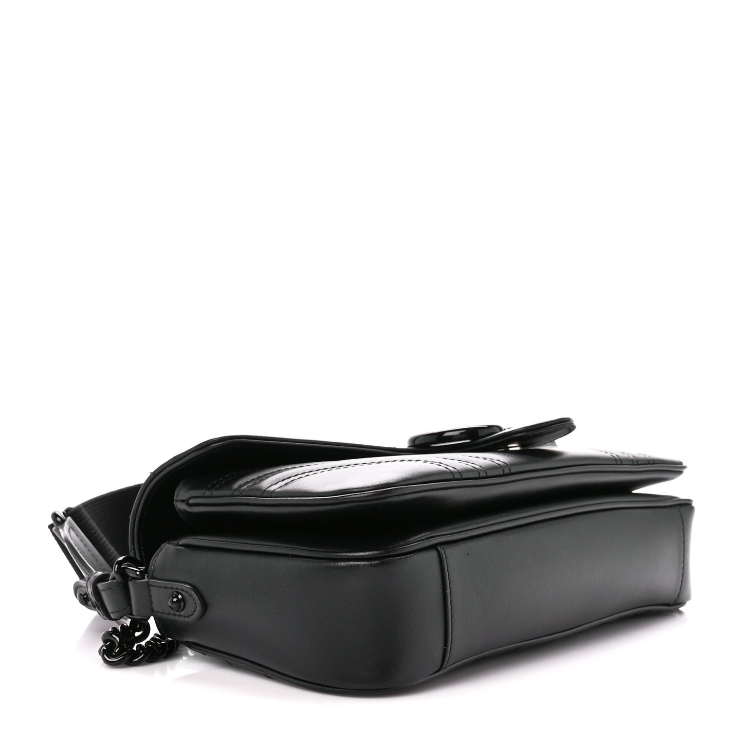 Calfskin Matelasse Monochrome GG Marmont Crossbody Shoulder Bag Black