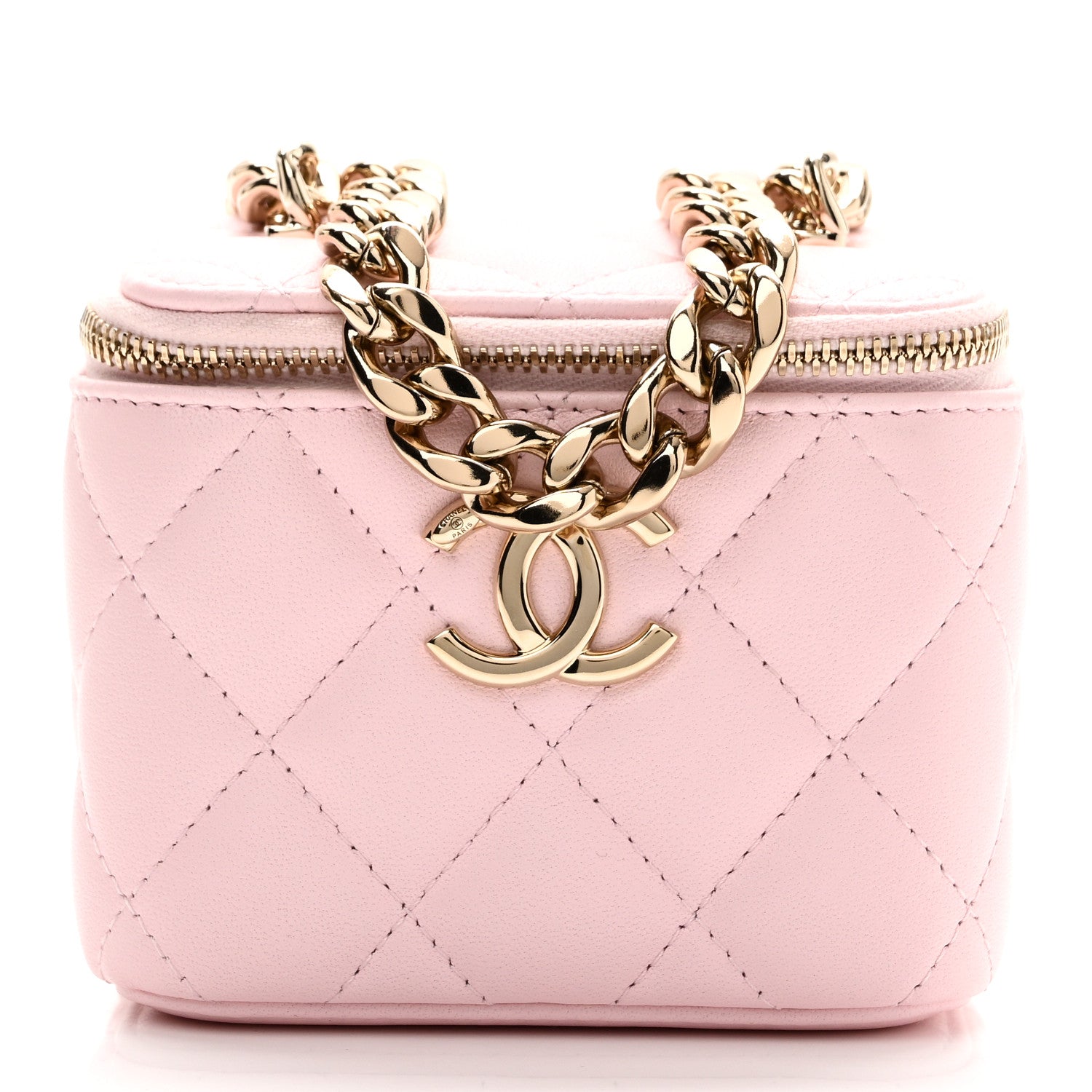 Chanel Lambskin Quilted Enamel Coco Mini Vanity Case With Chain Pink 1 of 10