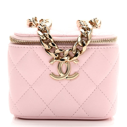 Chanel Lambskin Quilted Enamel Coco Mini Vanity Case With Chain Pink 1 of 10