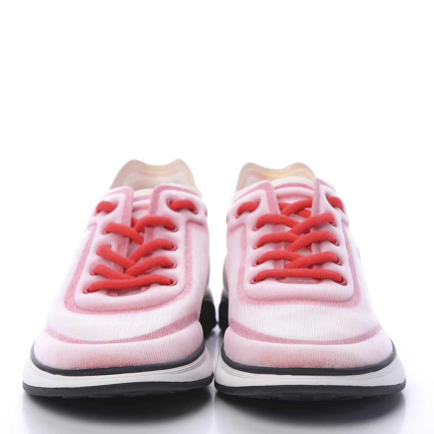 Chanel Lycra Fabric CC Sneakers 41 White Red 2 of 8