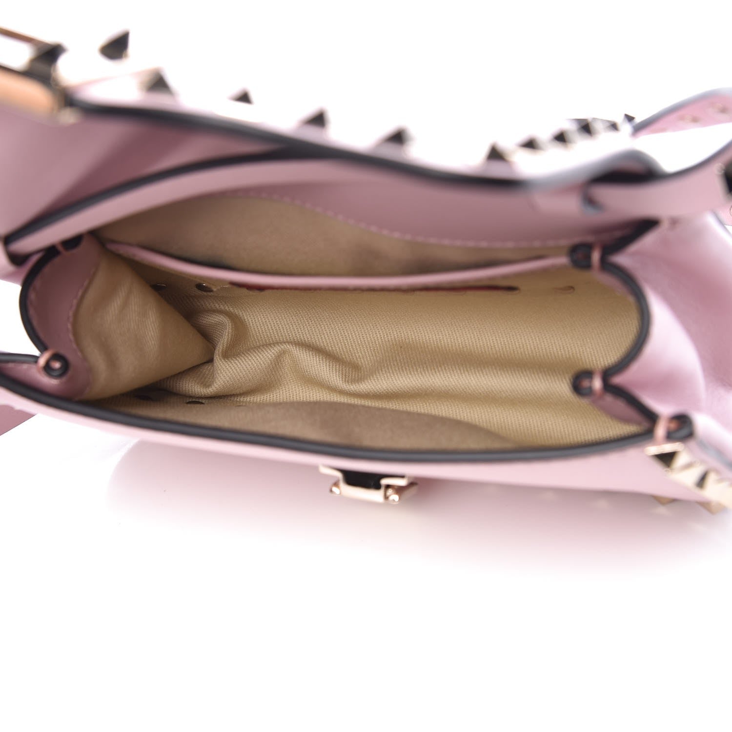 Valentino Garavani Vitello Mini Rockstud Flap Saddle Crossbody Bag Water Rose 5 of 6