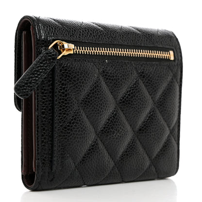 Chanel Caviar Quilted Compact Flap Wallet Black 3 of 9