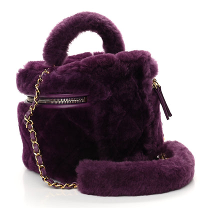 Chanel Shearling Lambskin Quilted Small Vanity Case Purple 3 of 11