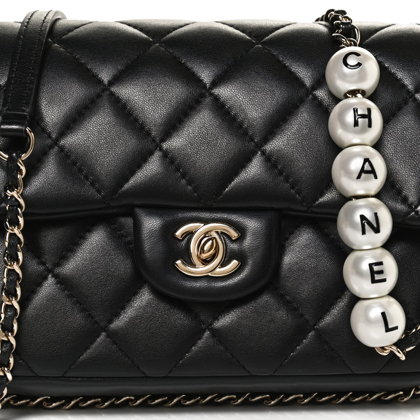 Lambskin Quilted Small My Precious Flap Black