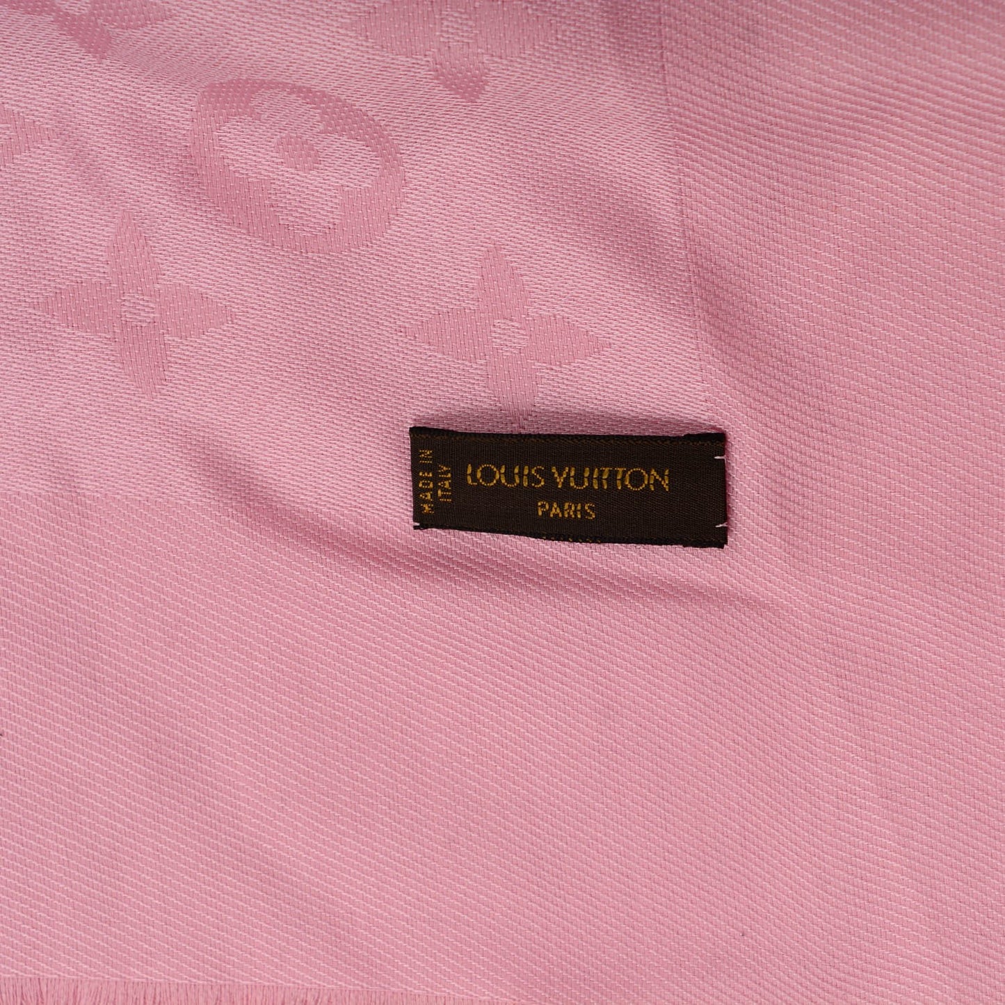 Silk Wool Monogram Shawl Pink