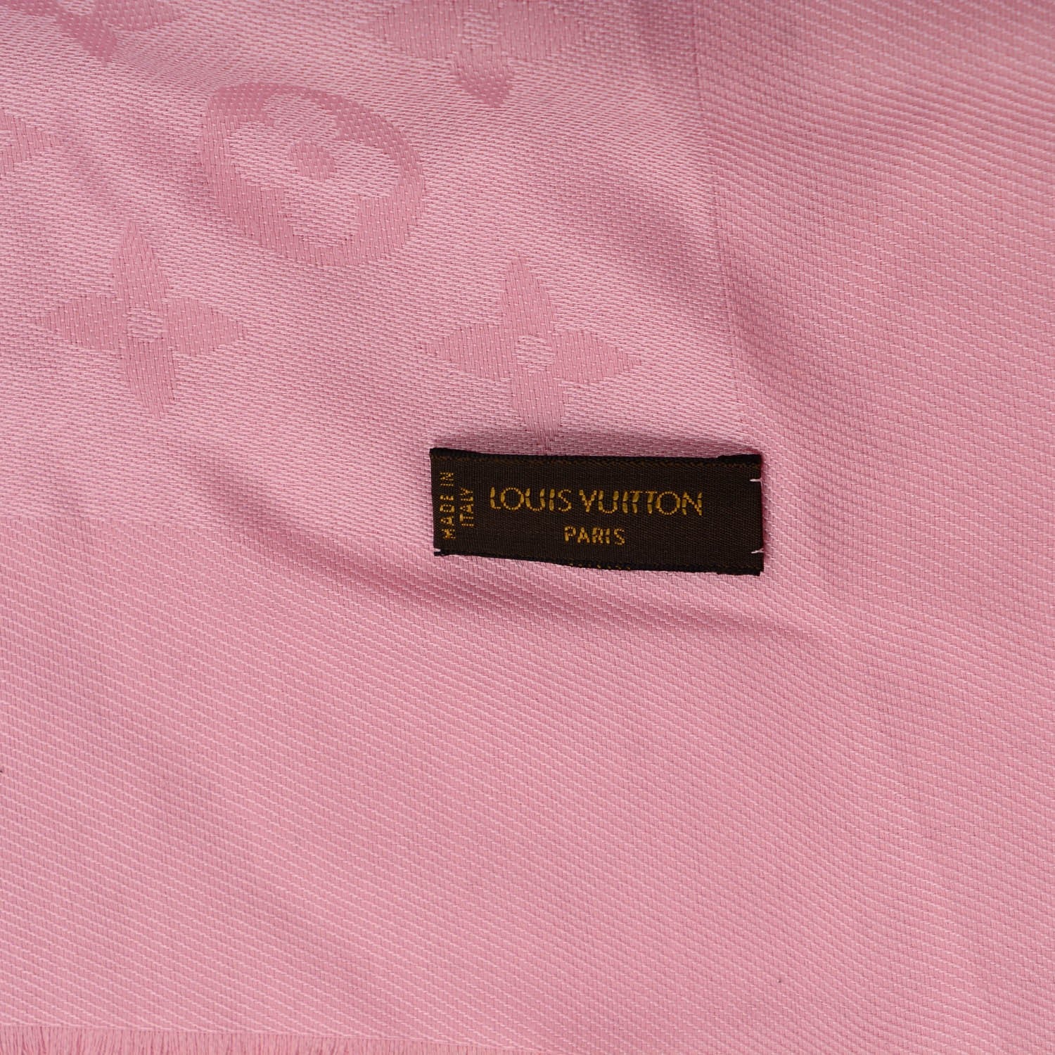 Louis Vuitton Silk Wool Monogram Shawl Pink 10 of 10