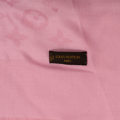 Louis Vuitton Silk Wool Monogram Shawl Pink 10 of 10