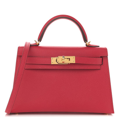 Hermes Epsom Horseshoe Mini Kelly Sellier 20 Rose Extreme Gris Perle 1 of 11