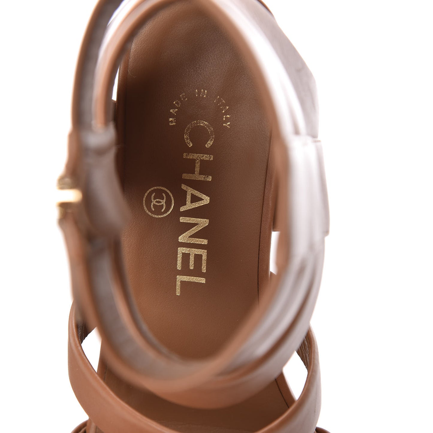 Calfskin Gladiator Sandals 36.5 Brown