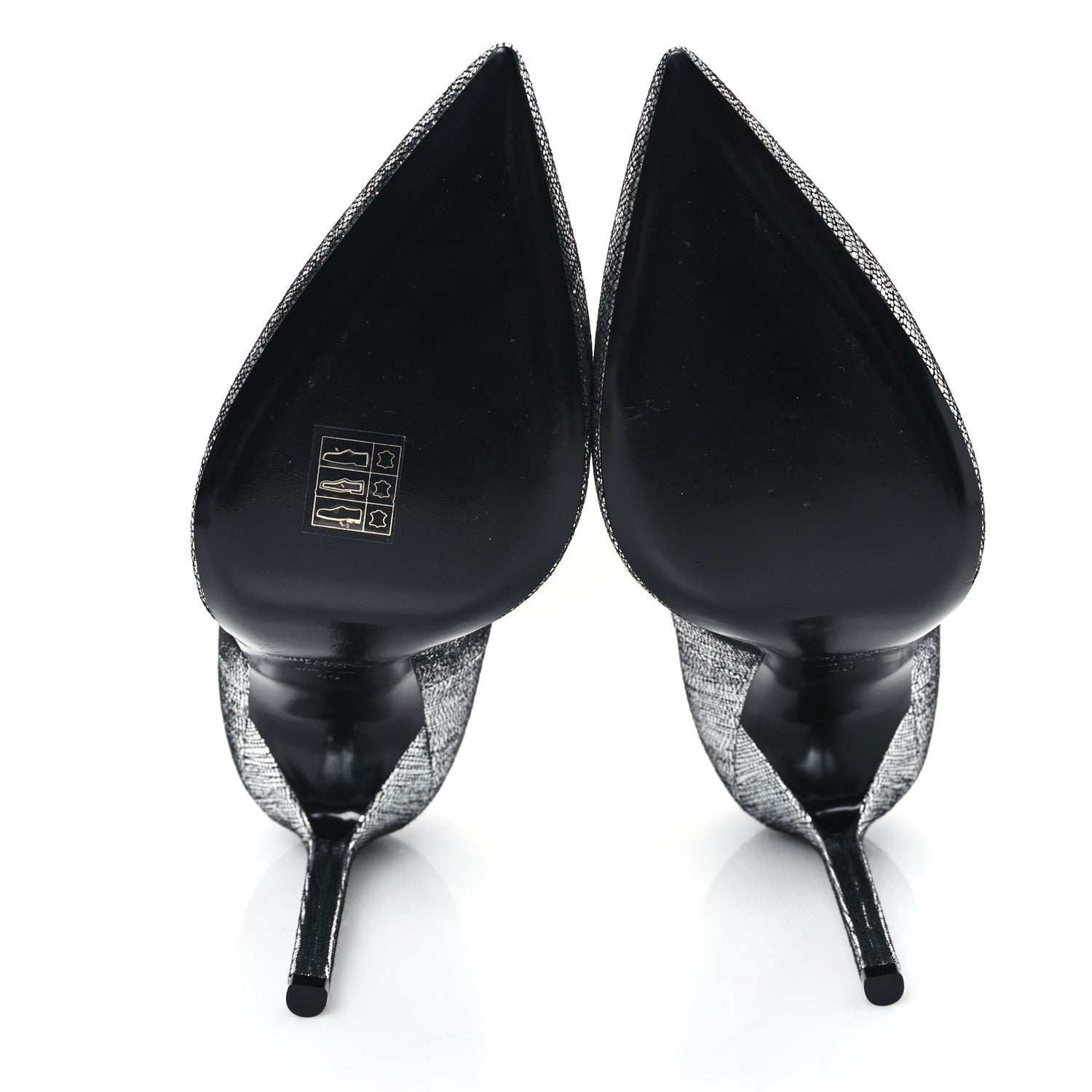 Saint Laurent Metallic Calfskin Anja 105 Pumps 40 Argento 5 of 10