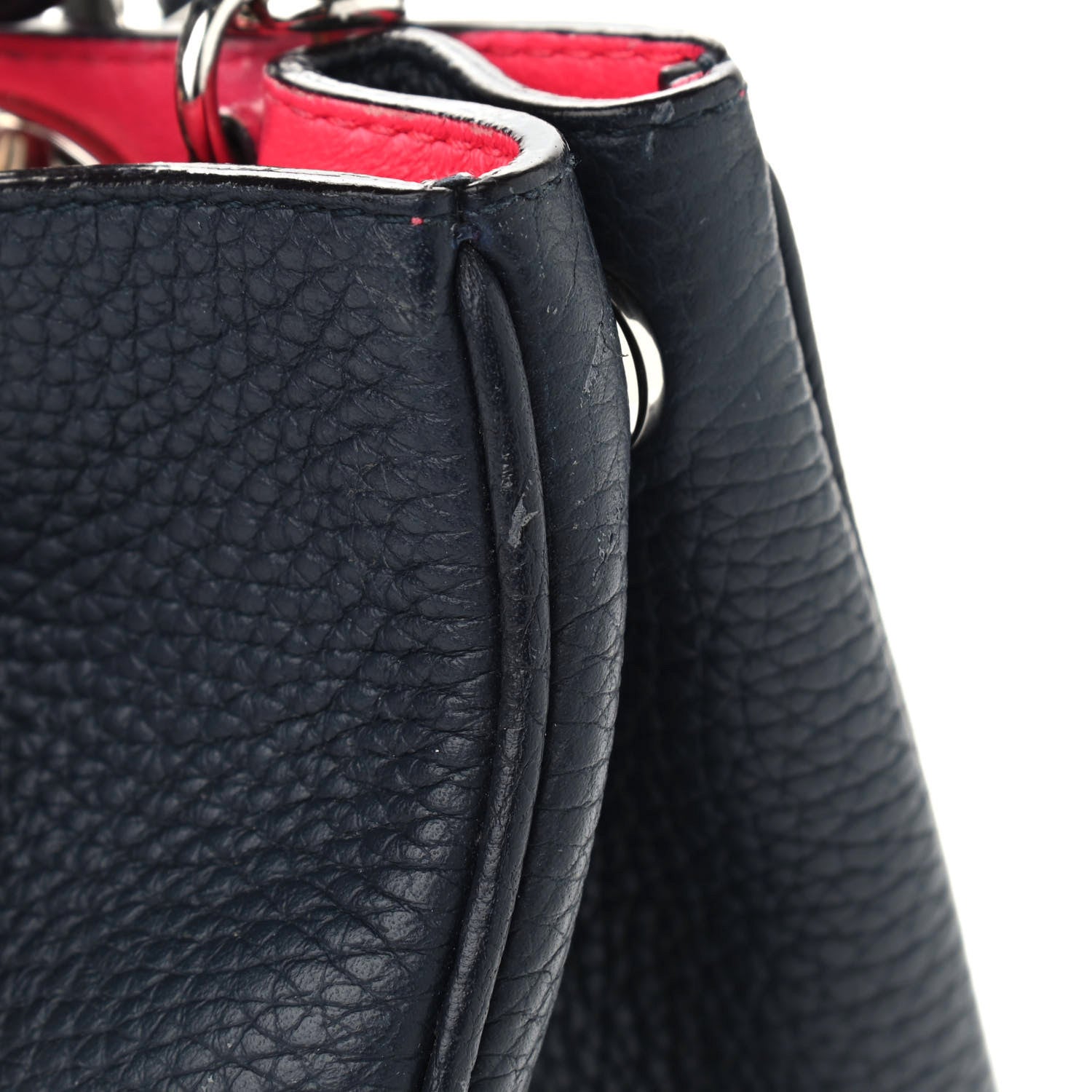 Christian Dior Bullcalf Small Diorissimo Tote Navy Fuchsia 12 of 13