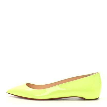 Christian Louboutin Patent Pigalle Follies Flats 37 Neon Yellow 1 of 8